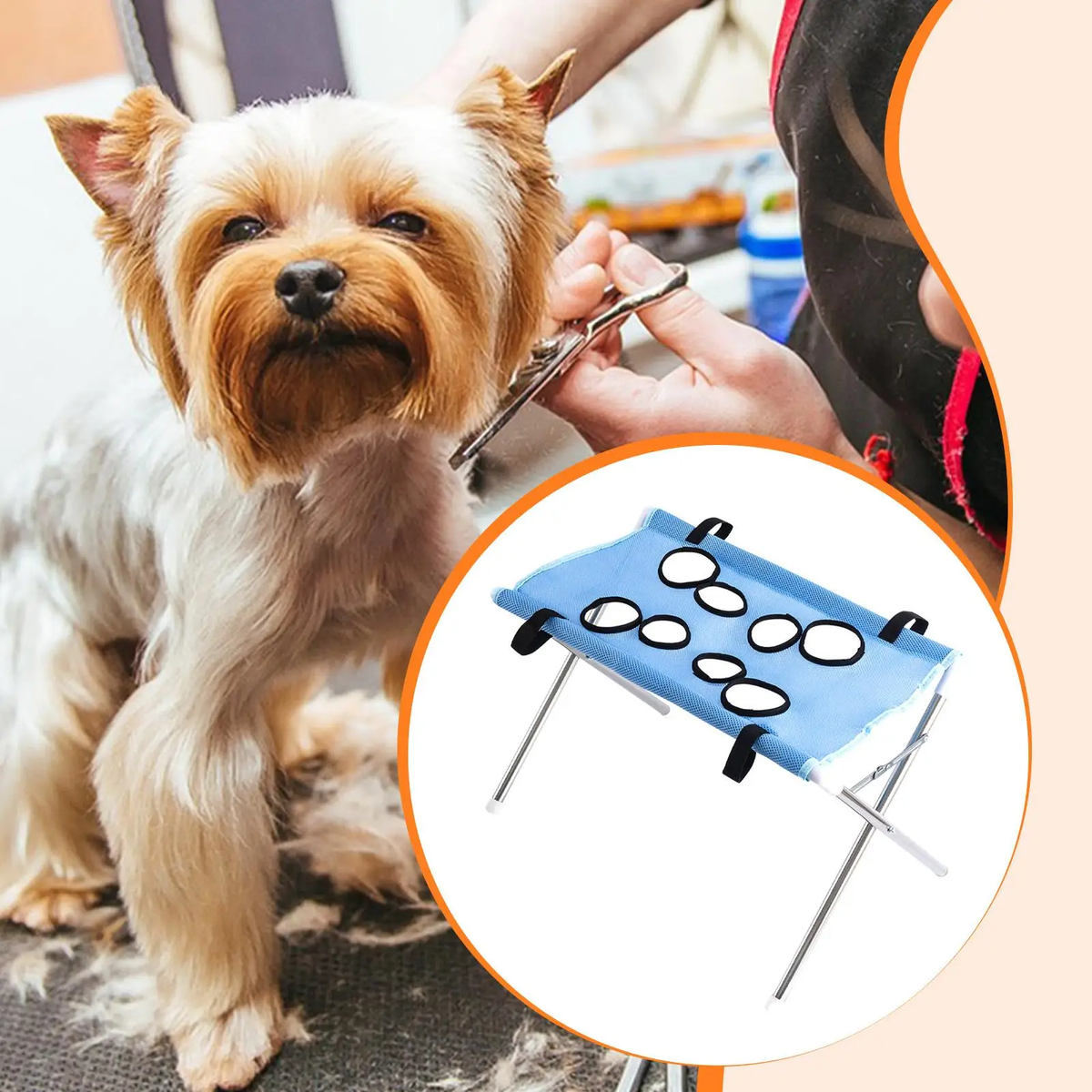 Pet Grooming Hammock Foldable Dog Grooming Table Hammock Helper Hanging Harness Cat Bathing Bed Frame for Picking Ears Home