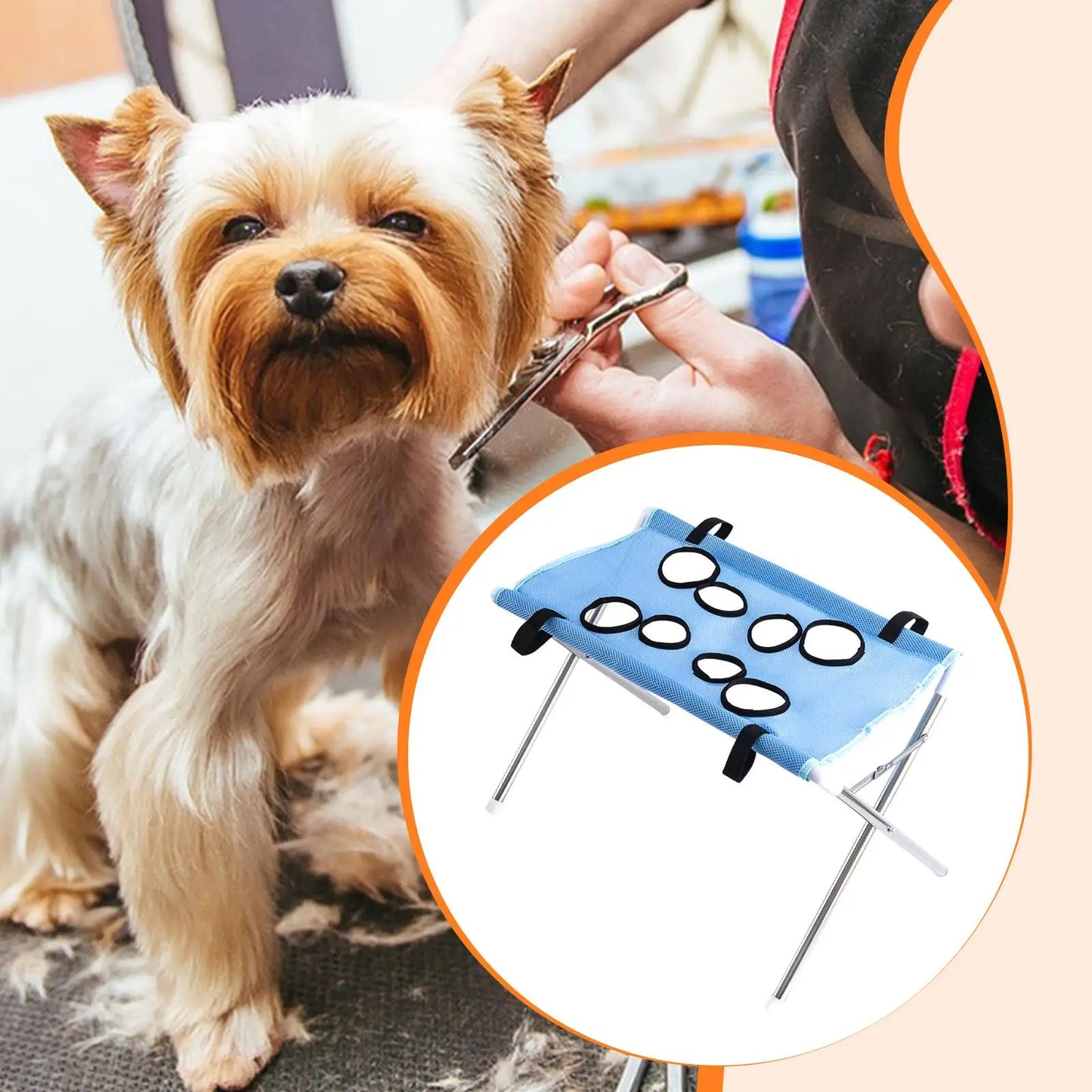 Pet Grooming Hammock Foldable Dog Grooming Table Hammock Helper Hanging Harness Cat Bathing Bed Frame for Picking Ears Home
